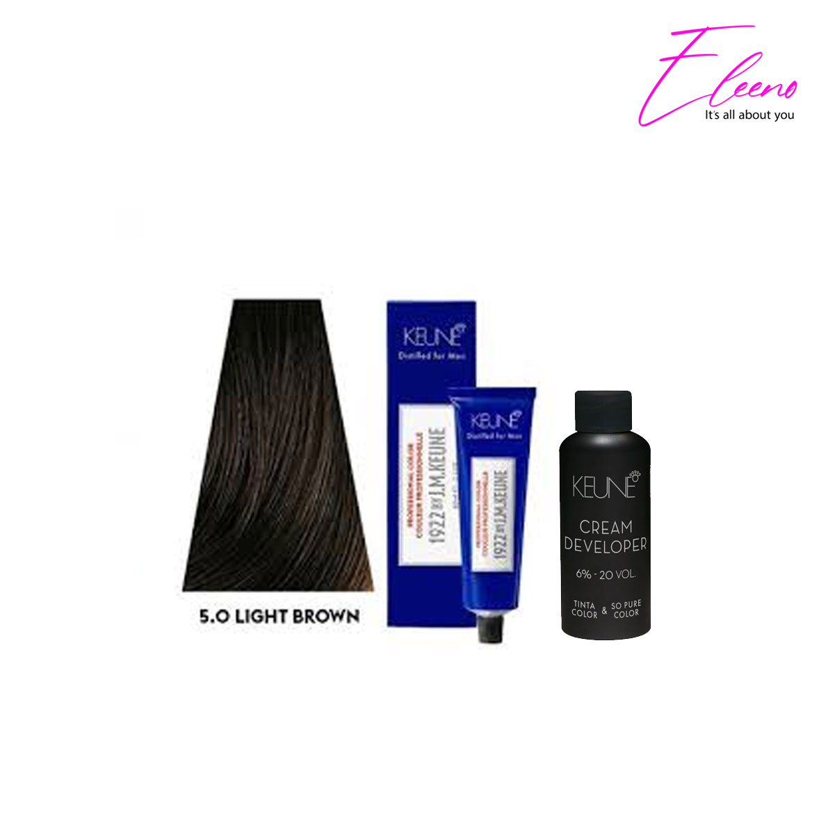 رنگ مو مردانه کئون قهوه‌ ای روشن شماره 5اکسیدان Keune Hair Colour N5