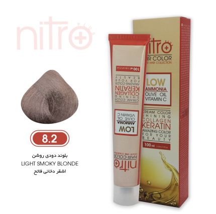 رنگ مو بلوند دودی روشن نیترو حاوی کراتین Nitro Color 8.2