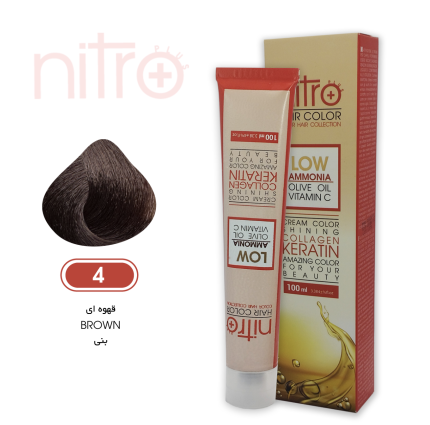رنگ مو قهوه ای نیترو حاوی کراتین Nitro Color N4