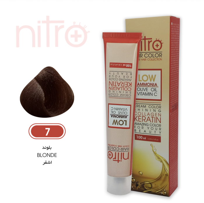 رنگ مو بلوند طبیعی نیترو حاوی کراتین Nitro Color N7 • الینو